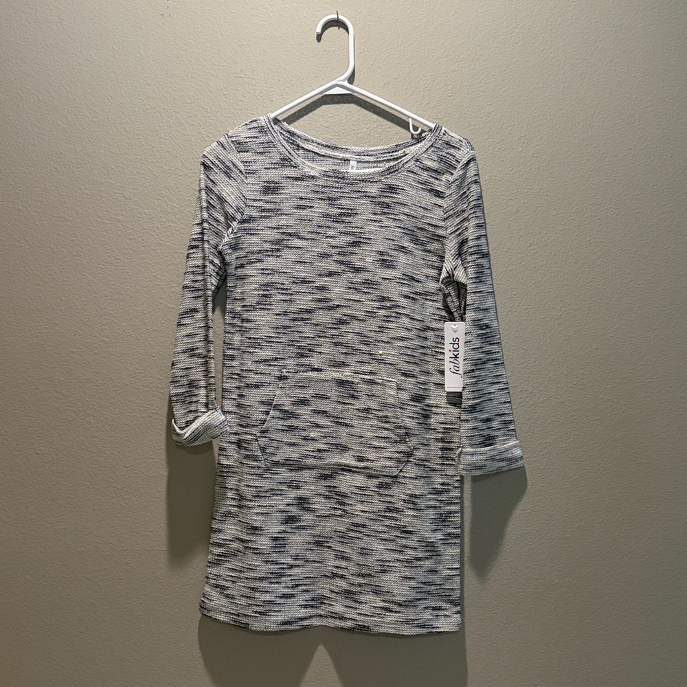 Fabkids Girls XL Space-Dye Long Sleeve Top NWT Heathered Knit Sweater Tee